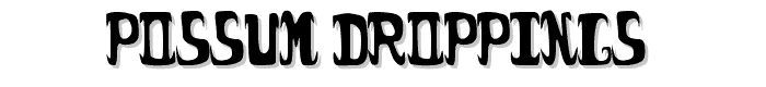 possum droppings. font